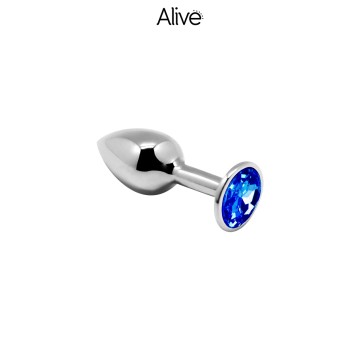 Plug métal bijou bleu M - Alive