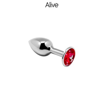 Plug métal bijou rouge M - Alive