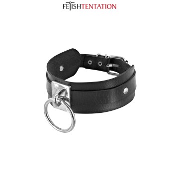 Collier BDSM large avec anneau - Fetish Tentation