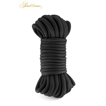 Corde de bondage noire 10m - Sweet Caress