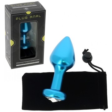 Plug anal bleu en aluminium Ø 3,8 cm - 126 grammes