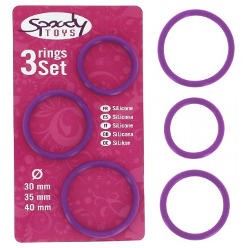 Pack 3 cockring en silicone Spoody Nine pourpre
